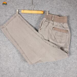 Woman Within Cargo Pants Beige Cotton Natural Fit Straight Leg Women's Size 18W